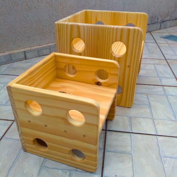 Kit Conjunto 2 Cadeirinhas Cubo 3 em 1 - 28 e 38 cm