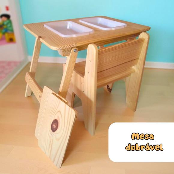 Kit Mesa Sensorial Dupla Dobrável M + 1 Cadeirinha M