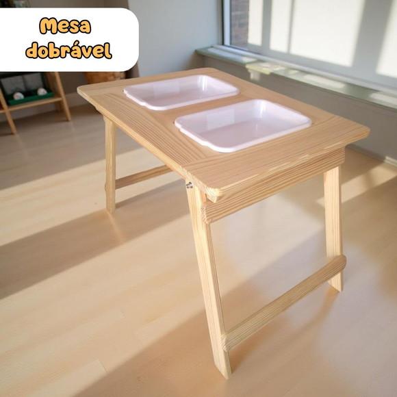 Mesa Infantil Sensorial Dobrável Tamanho G 2 Bandejas + Tampos