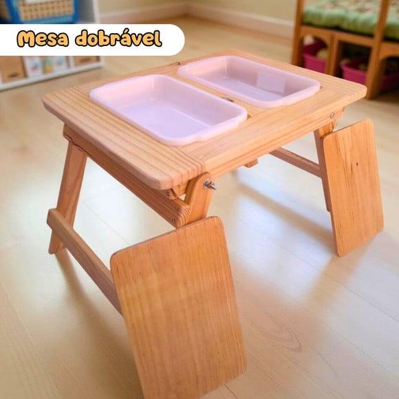 Mesa Sensorial Dupla Dobrável Montessori - Tamanho P