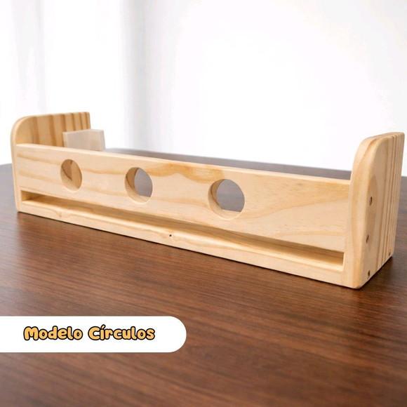Prateleira Infantil Círculos Madeira Pinus 50cm Montessori