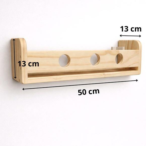 Prateleira Infantil Círculos Madeira Pinus 50cm Montessori