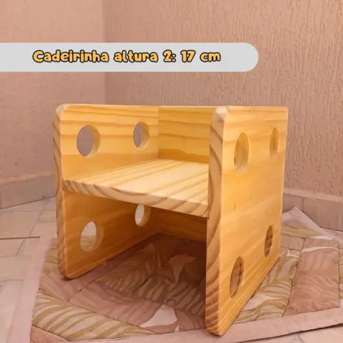 Cadeira Cubo 3 em 1 Montessori - 28 cm