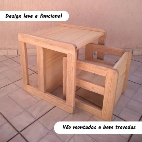 Kit 2 Cadeiras Infantis Cubo Reforçadas 3 em 1 - 30 e 40 cm