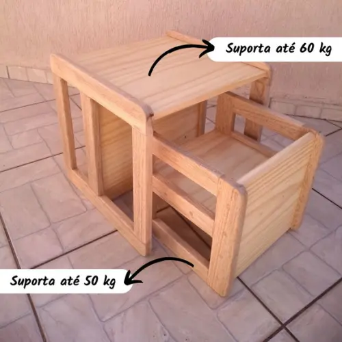 Kit 2 Cadeiras Infantis Cubo Reforçadas 3 em 1 - 30 e 40 cm