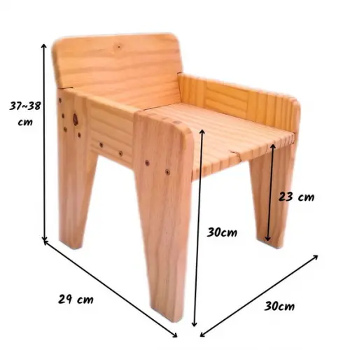 Kit 2 Cadeiras Infantis Montessori Madeira - Tamanho P