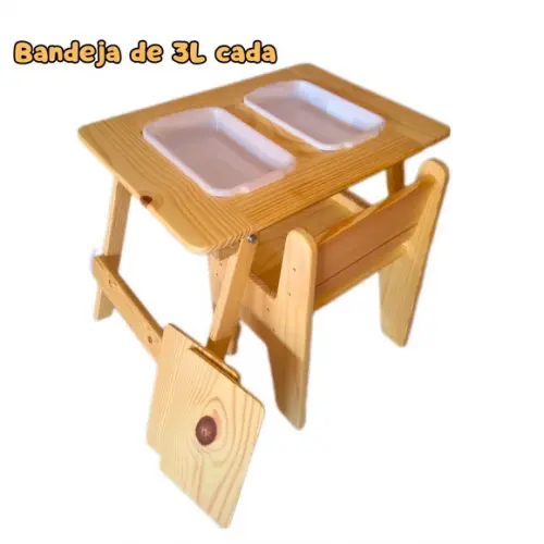 Kit Mesa Sensorial Dupla Dobrável M + 1 Cadeirinha M