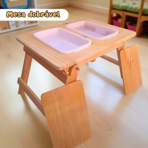 Mesa Sensorial Dupla Dobrável Montessori - Tamanho P