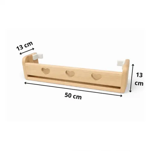 Prateleira Corações Quarto Infantil Madeira Cedro 50cm
