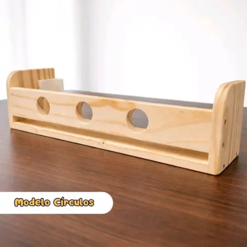 Prateleira Infantil Círculos Madeira Pinus 50cm Montessori