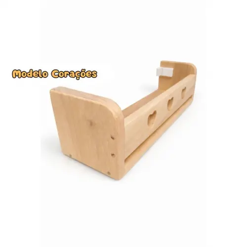 Prateleira Corações Quarto Infantil Madeira Cedro 50cm