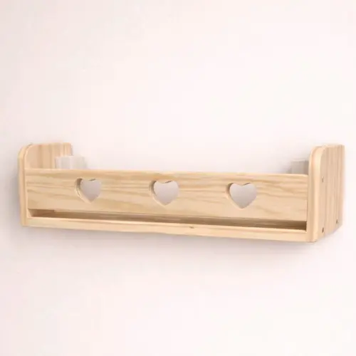 Prateleira Infantil Coração 50cm Madeira Maciça Pinus