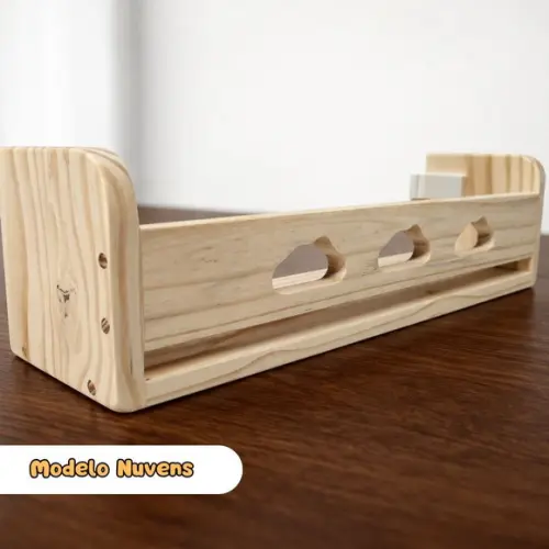 Prateleira Infantil Nuvem Madeira Maciça Pinus 50cm