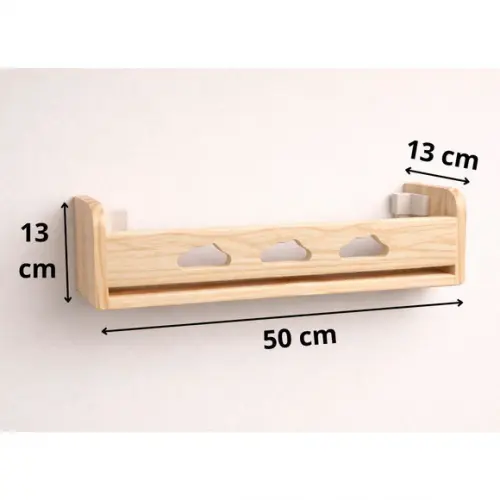 Prateleira Infantil Nuvem Madeira Maciça Pinus 50cm
