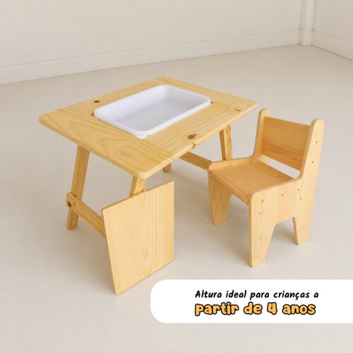 Kit Mesa Sensorial Compacta Dobrável M + 1 Cadeirinha M
