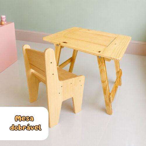 Kit Mesa Sensorial Compacta Dobrável M + 1 Cadeirinha M