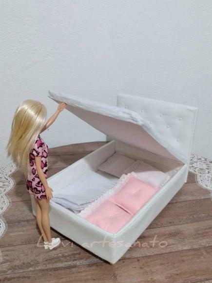 Cama Baú de Casal para Boneca Barbie