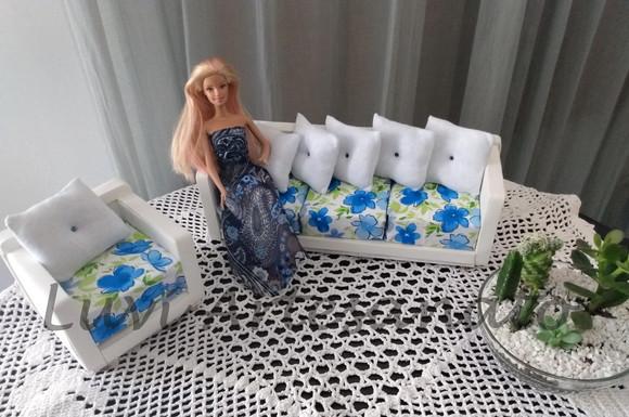 Conjunto de sofa para boneca Barbie