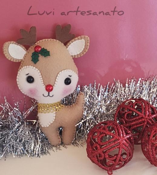 Pingente Natalino em Feltro (rena)