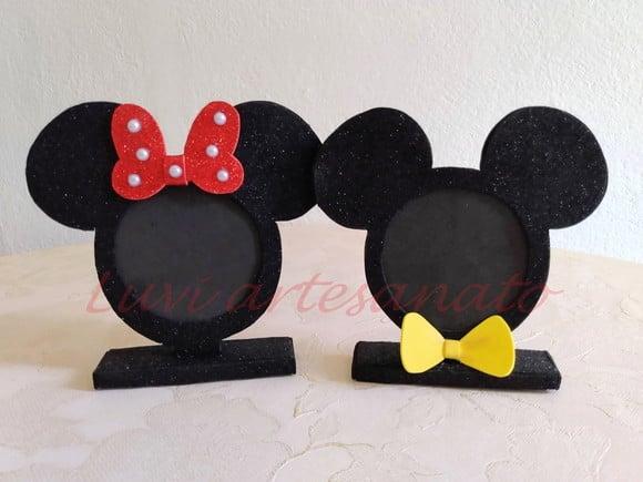 Porta retrato Mickey ou Minnie em eva