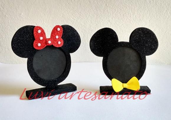 Porta retrato Mickey ou Minnie em eva
