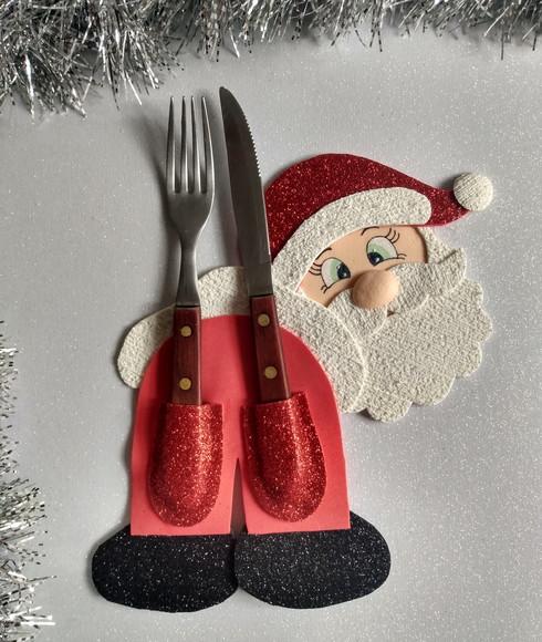 Porta talheres Papai Noel