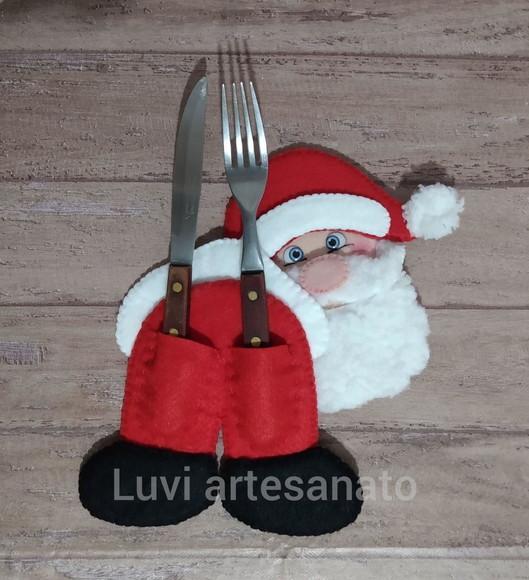 Porta Talheres Papai Noel