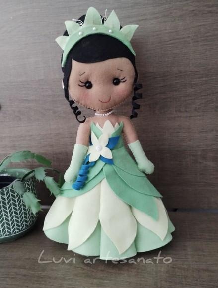 Princesa Tiana em Feltro