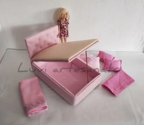 Cama Baú de Casal para Boneca Barbie