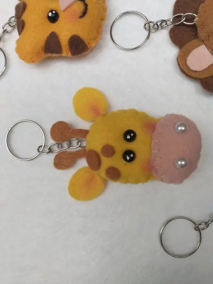 Chaveiro de bichinhos safari em feltro