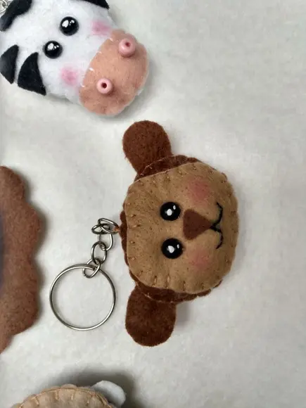 Chaveiro de bichinhos safari em feltro