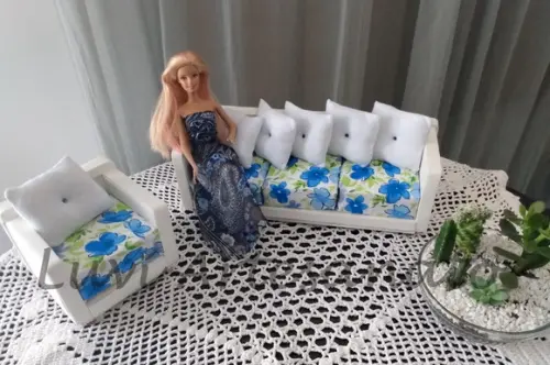 Conjunto de sofa para boneca Barbie