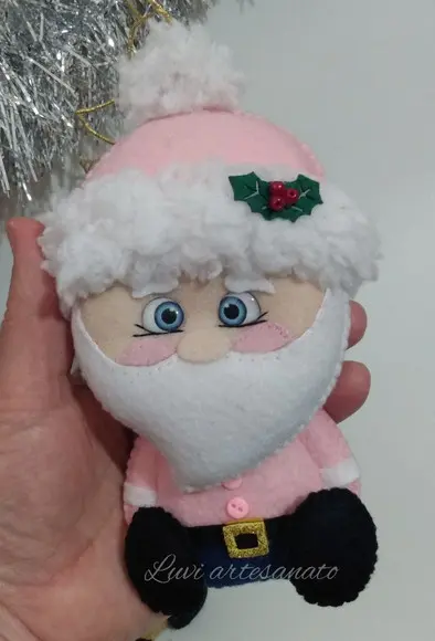Papai Noel ( Pingente) em Feltro