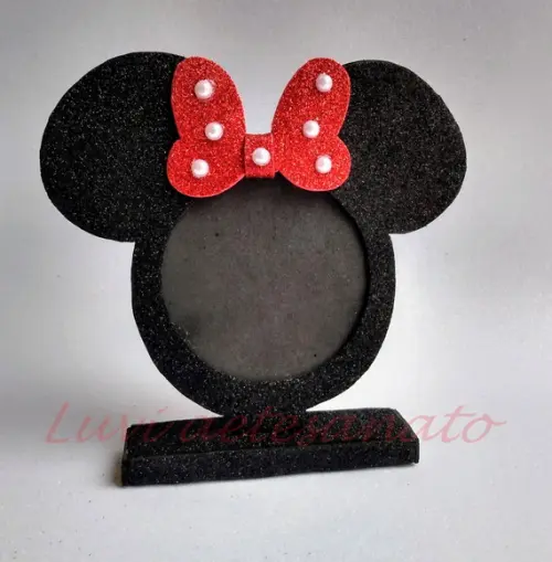 Porta retrato Mickey ou Minnie em eva