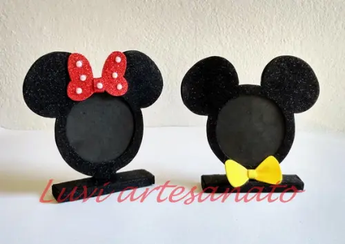 Porta retrato Mickey ou Minnie em eva