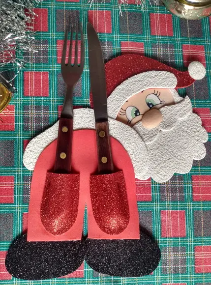 Porta talheres Papai Noel