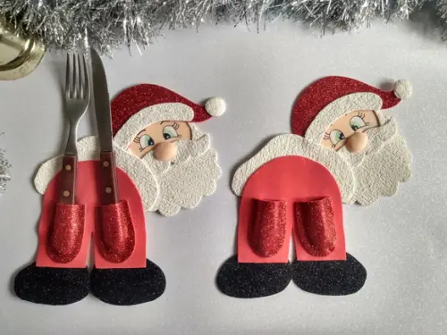 Porta talheres Papai Noel