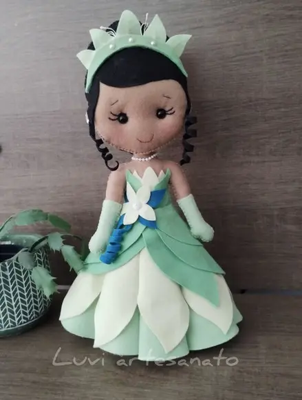 Princesa Tiana em Feltro