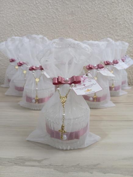 Lembrancinha de Batizado Bomboniere com Vela Aromática