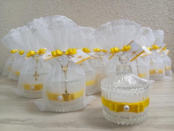 Lembrancinha de Batizado Bomboniere com Vela Aromática