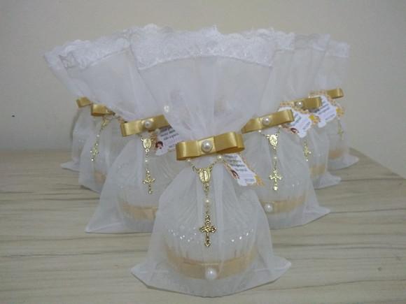 Lembrancinha Eucaristia Vela Aromática Vidro Personalizada