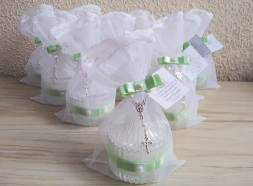 Lembrancinha Eucaristia Vela Aromática Vidro Personalizada