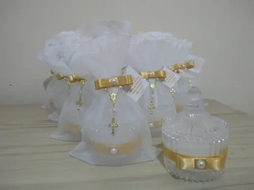 Lembrancinha de Batizado Bomboniere com Vela Aromática