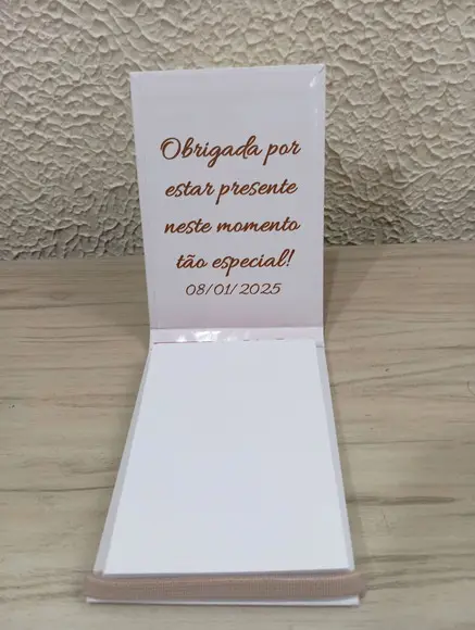 Lembrancinha de Chá Revelação Bloquinho A6 Capa Dura