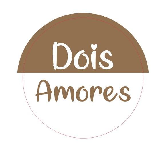 Adesivo redondo c/2cm dois amores