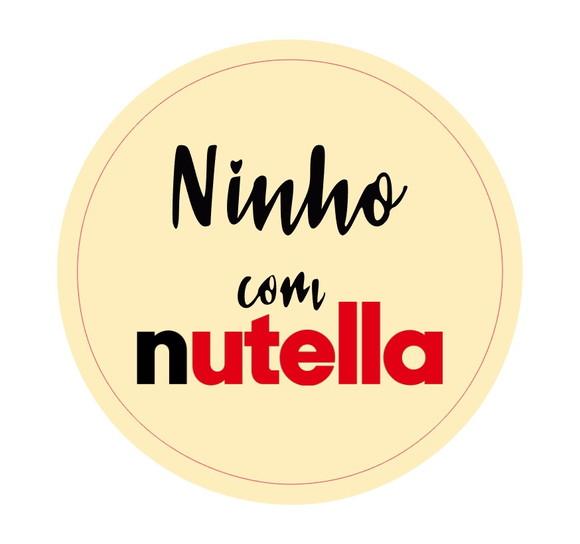 Adesivo redondo c/2cm ninho com nutella