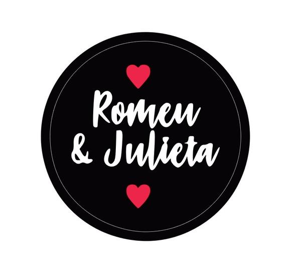 Adesivo redondo c/2cm romeu e julieta