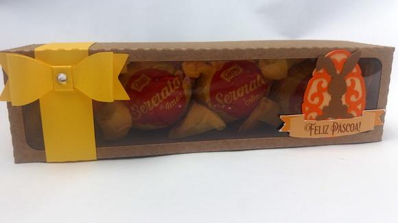 Caixa para 4 bombons ou trufas (Páscoa)