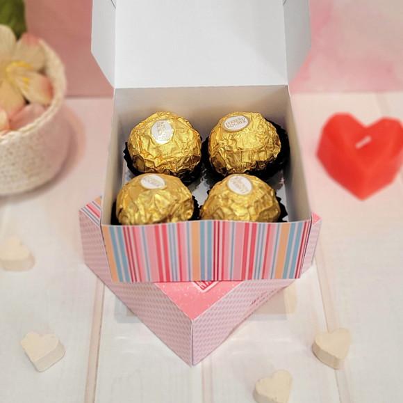 Caixa para 4 Doces Dia dos Namorados