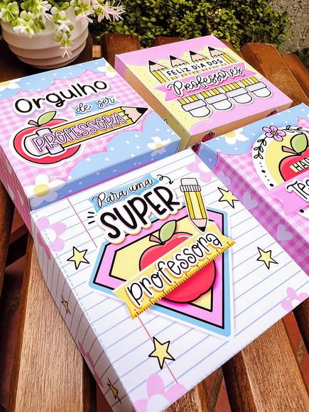Caixa para 4 Doces/ Sabonete Dia dos Professores